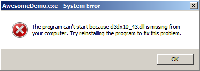 Missing DirectX DLL Error